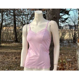 Vintage Hanna Lilac Camisole V-Neck Lace Trim Adjustable Sz S